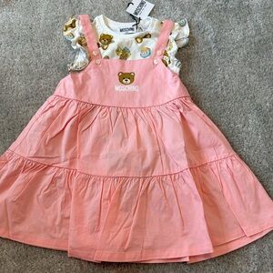 Moschino Pink Bear toy girls Dress with sleeveless top